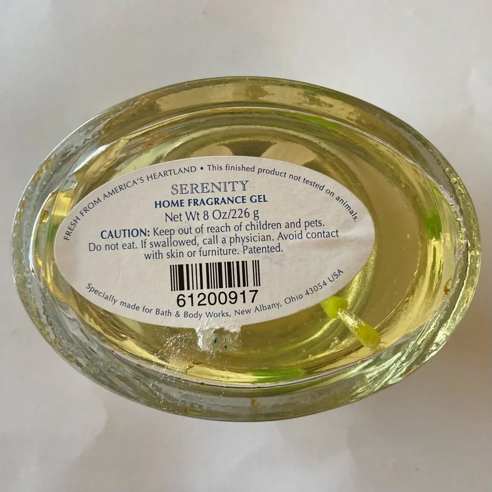 Vintage Bath & Body Work Serenity Home Fragrance Gel Cedar Wood Clary Jelly Rare - Picture 3 of 5